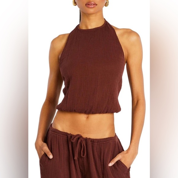 SER.O.YA YEN HALTER TOP IN COCONUT size XL - Picture 1 of 7